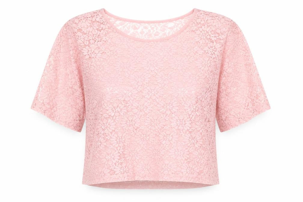 Womens UK Size 8 Topshop Pink Cropped T-Shirt