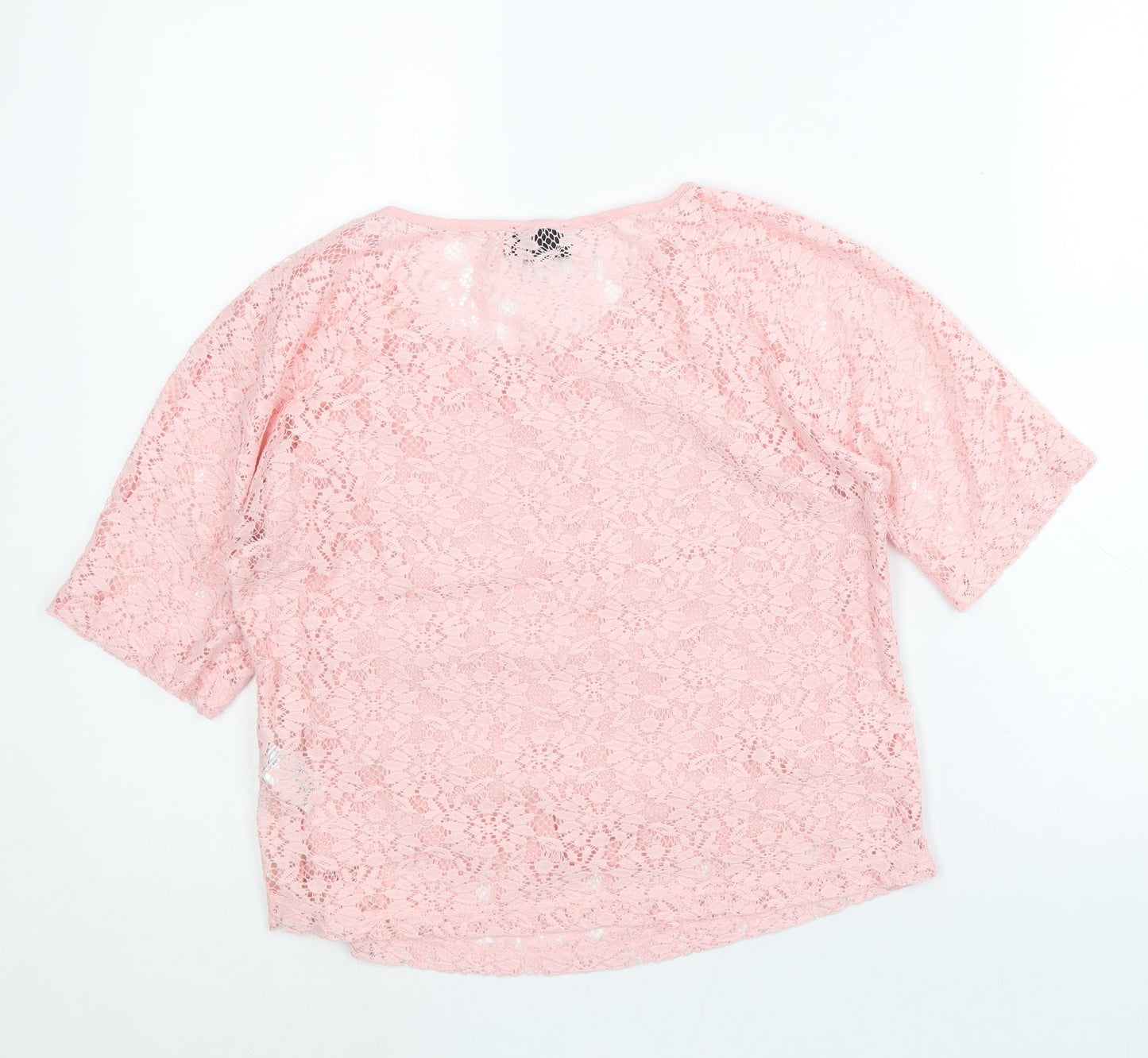 Womens UK Size 8 Topshop Pink Cropped T-Shirt