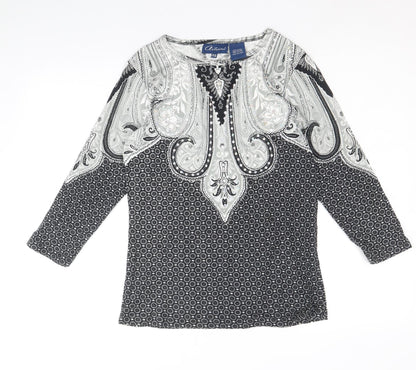 Womens UK Size XS Preworn Black Basic Blouse