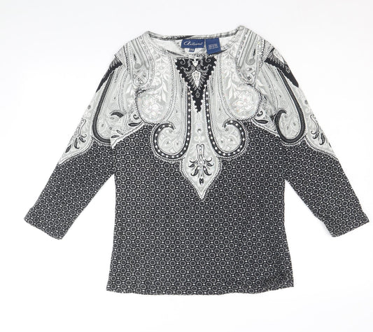 Womens UK Size XS Preworn Black Basic Blouse