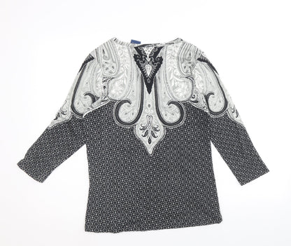 Womens UK Size XS Preworn Black Basic Blouse