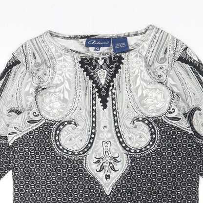 Womens UK Size XS Preworn Black Basic Blouse