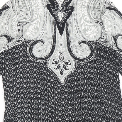 Womens UK Size XS Preworn Black Basic Blouse