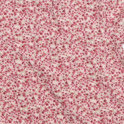 SheIn Womens Pink Floral Polyester Basic Blouse Size S Round Neck