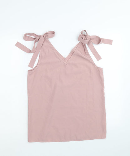 Womens UK Size S Preworn Pink Basic Tank