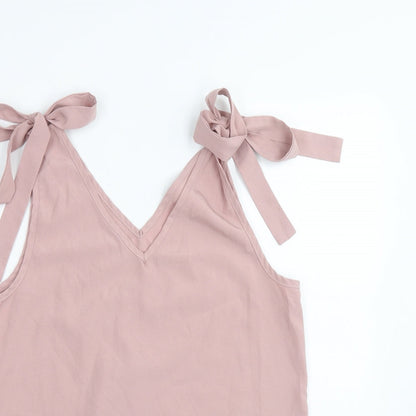 Womens UK Size S Preworn Pink Basic Tank