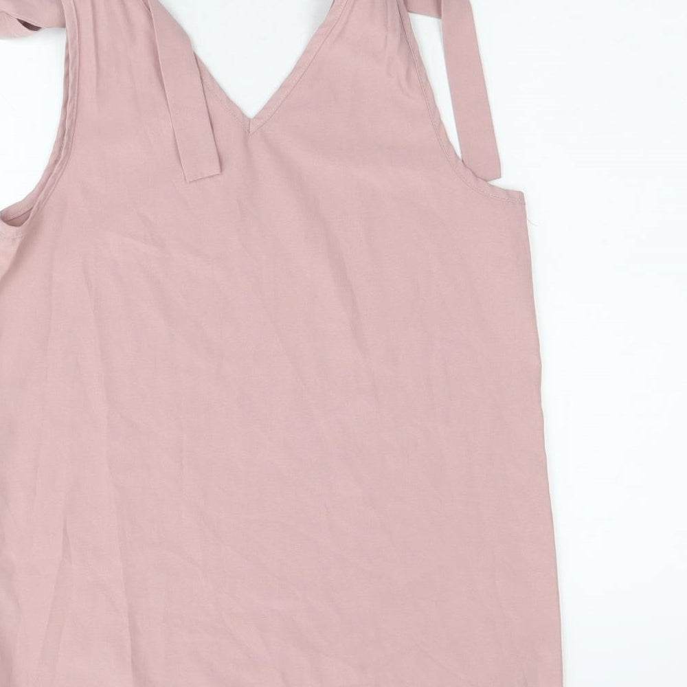 Womens UK Size S Preworn Pink Basic Tank