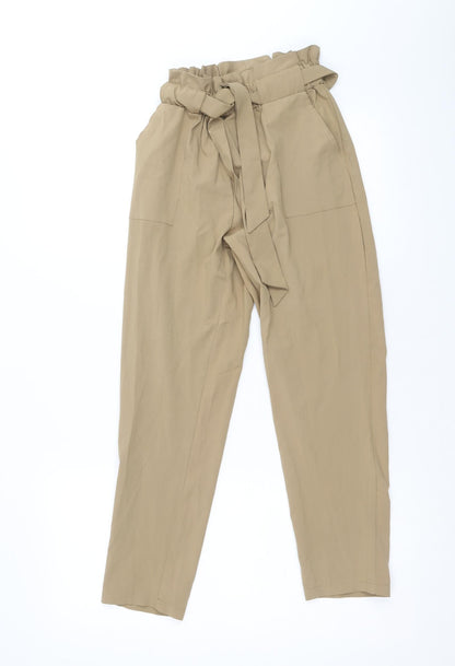 Womens UK Size S Preworn Regular Fit  Brown Trousers