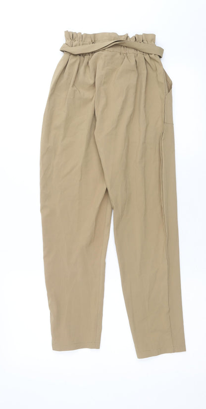 Womens UK Size S Preworn Regular Fit  Brown Trousers
