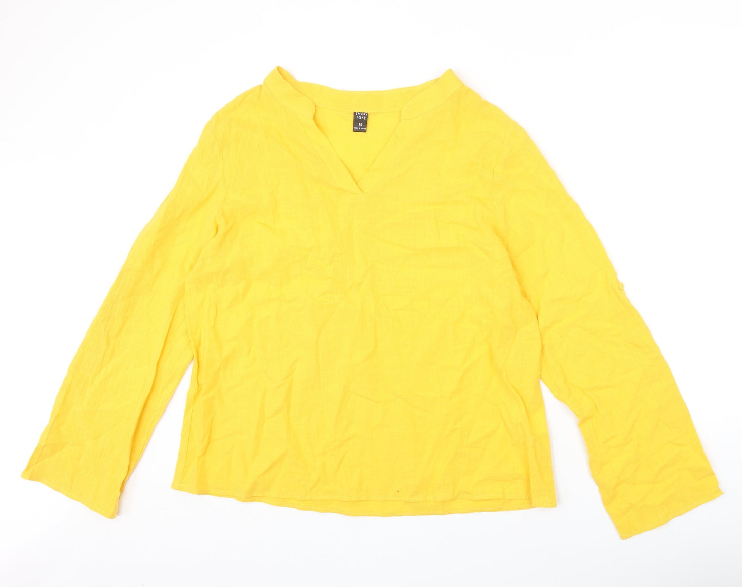 Womens UK Size XL Emery Rose Yellow Basic T-Shirt