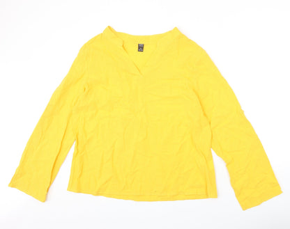Womens UK Size XL Emery Rose Yellow Basic T-Shirt