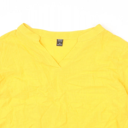 Womens UK Size XL Emery Rose Yellow Basic T-Shirt