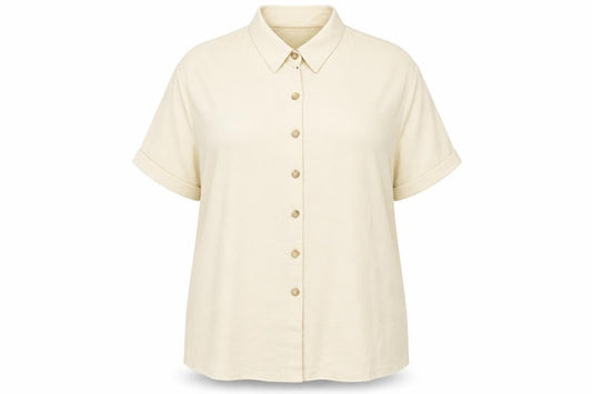 Womens UK Size XL Preworn Beige Basic Button-Up