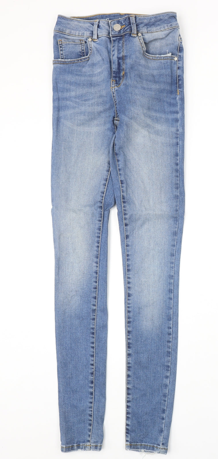 Never Denim Womens Blue Cotton Skinny Jeans Size XS Regular Zip