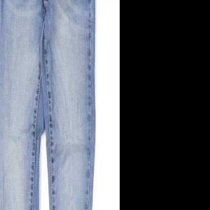 Never Denim Womens Blue Cotton Skinny Jeans Size XS Regular Zip