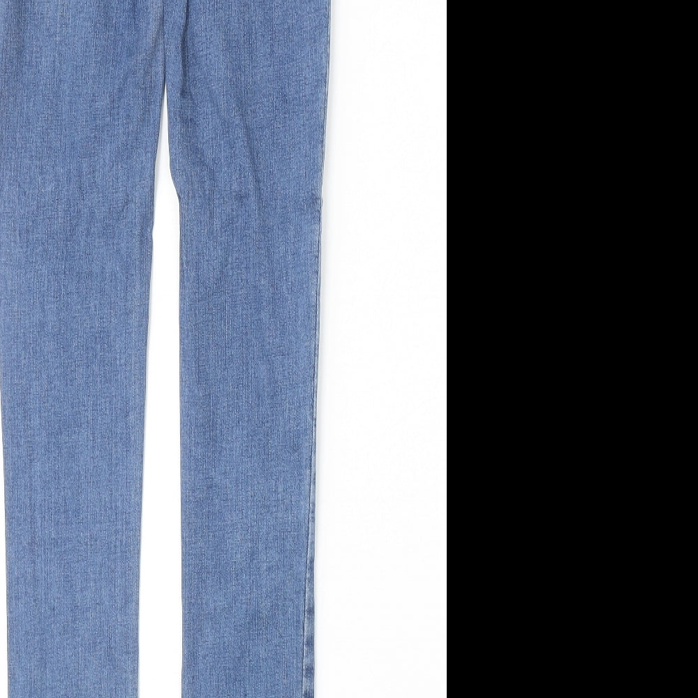 Never Denim Womens Blue Cotton Skinny Jeans Size XS Regular Zip