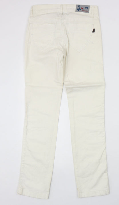 Miss Petrolio Womens Ivory Cotton Skinny Jeans Size 30 in Regular Zip