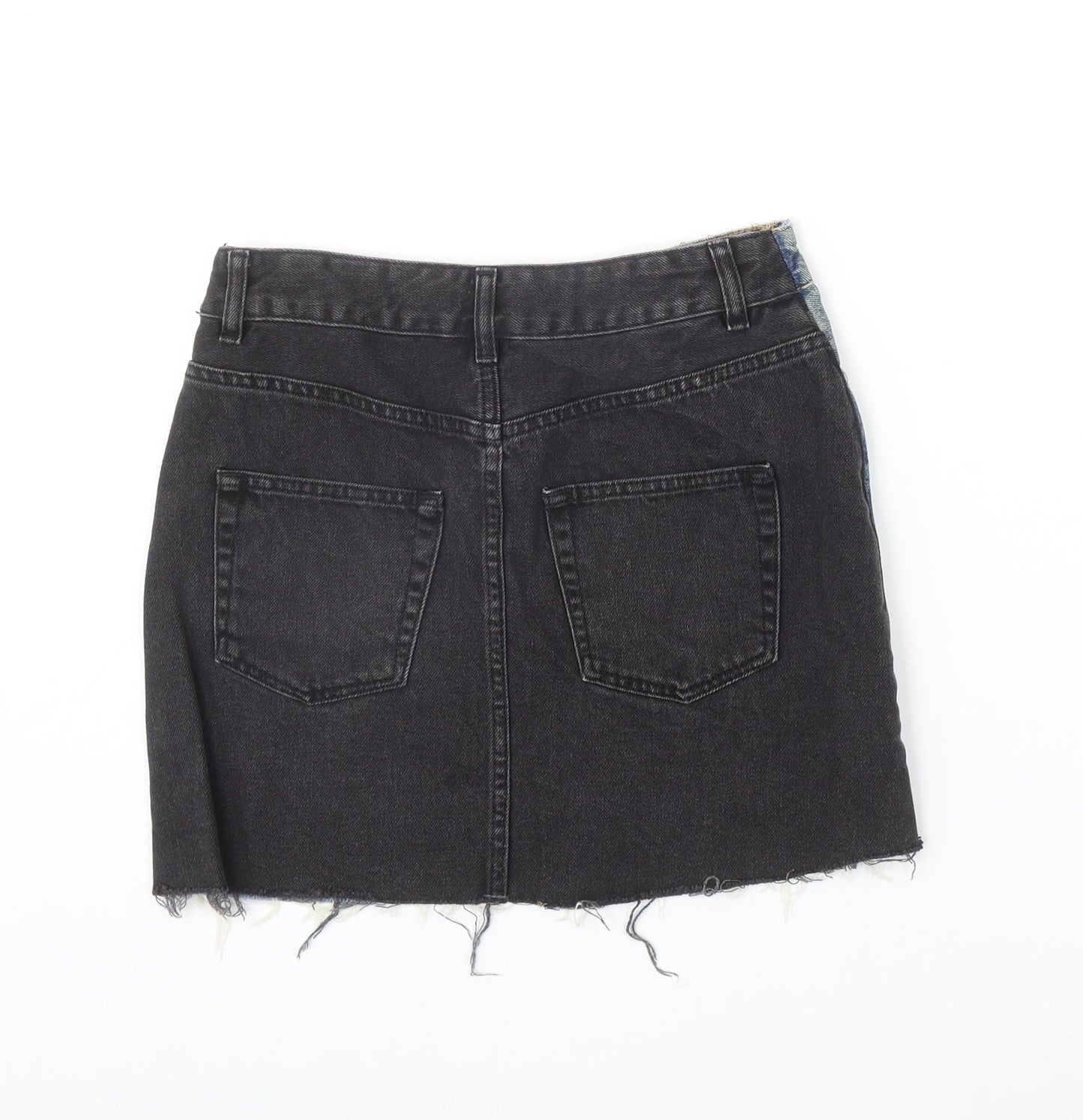 ASOS Womens Blue Cotton A-Line Skirt Size 4XL Zip