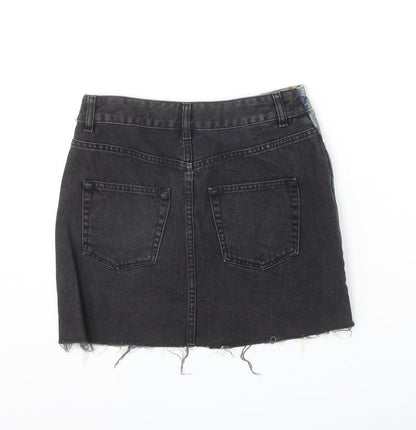 ASOS Womens Blue Cotton A-Line Skirt Size 4XL Zip