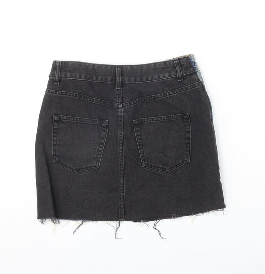 ASOS Womens Blue Cotton A-Line Skirt Size 4XL Zip