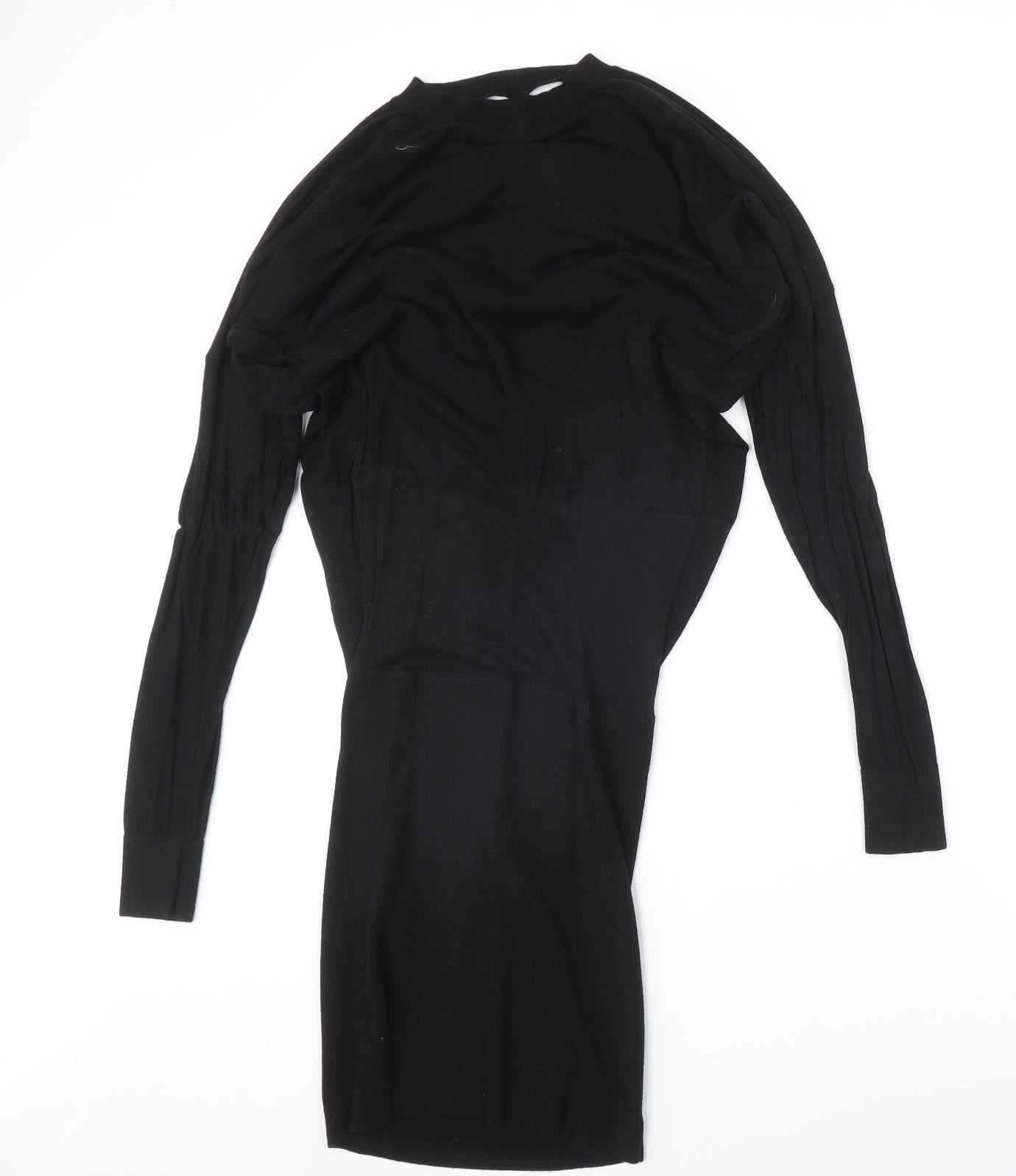 ASOS Womens Black Polyester Bodycon Size 10 Round Neck Pullover