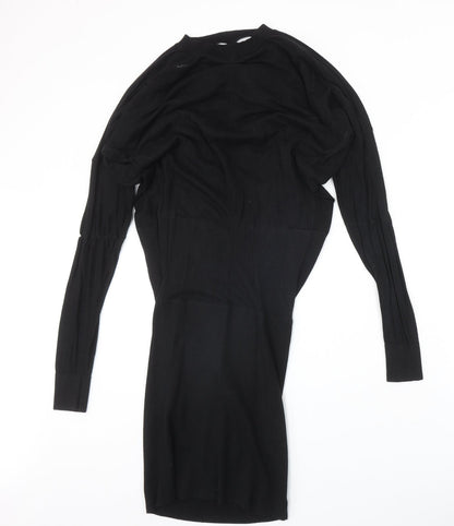 ASOS Womens Black Polyester Bodycon Size 10 Round Neck Pullover