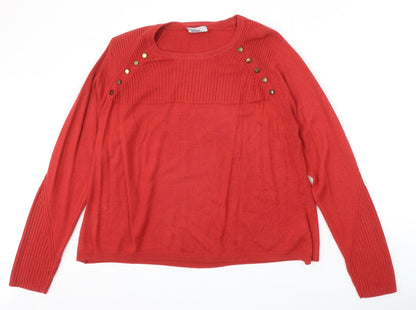 Womens UK Size 18 Marks and Spencer Red Pullover Jumper