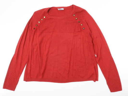 Womens UK Size 18 Marks and Spencer Red Pullover Jumper
