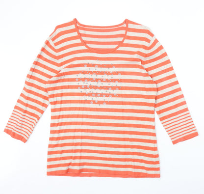 Womens UK Size 14 Preworn Orange Pullover Jumper