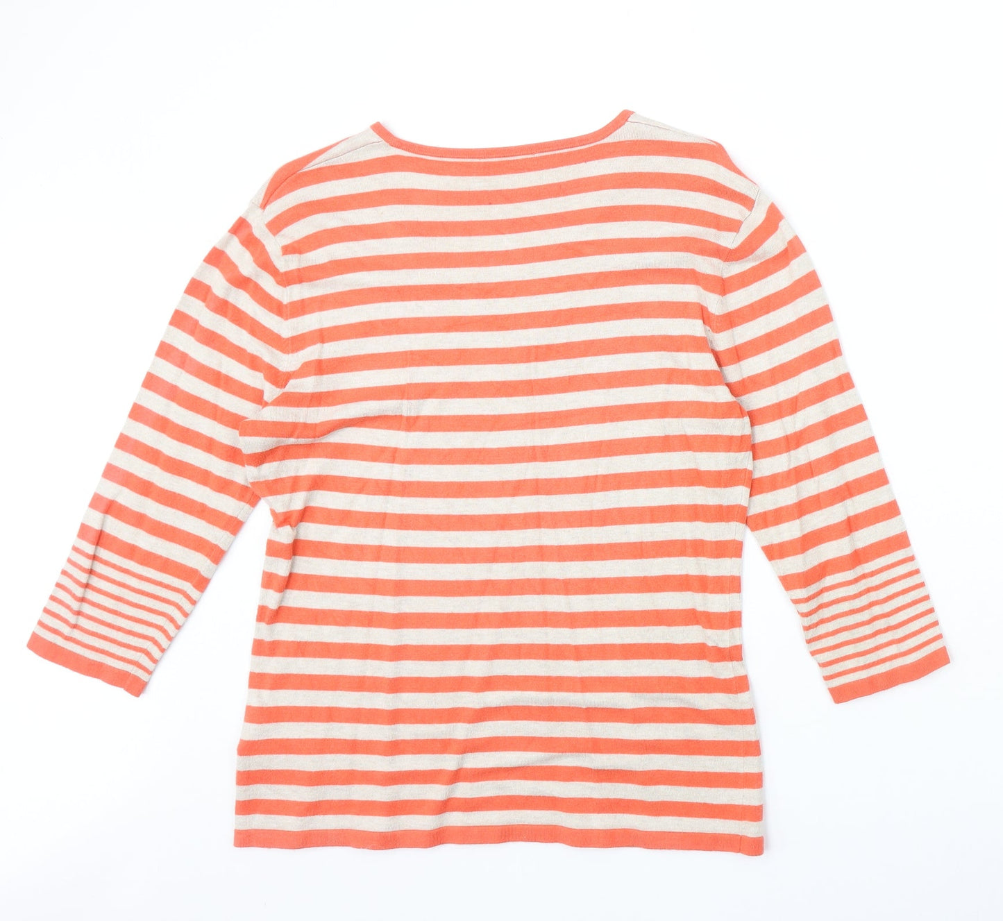 Womens UK Size 14 Preworn Orange Pullover Jumper