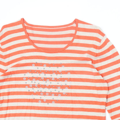 Womens UK Size 14 Preworn Orange Pullover Jumper