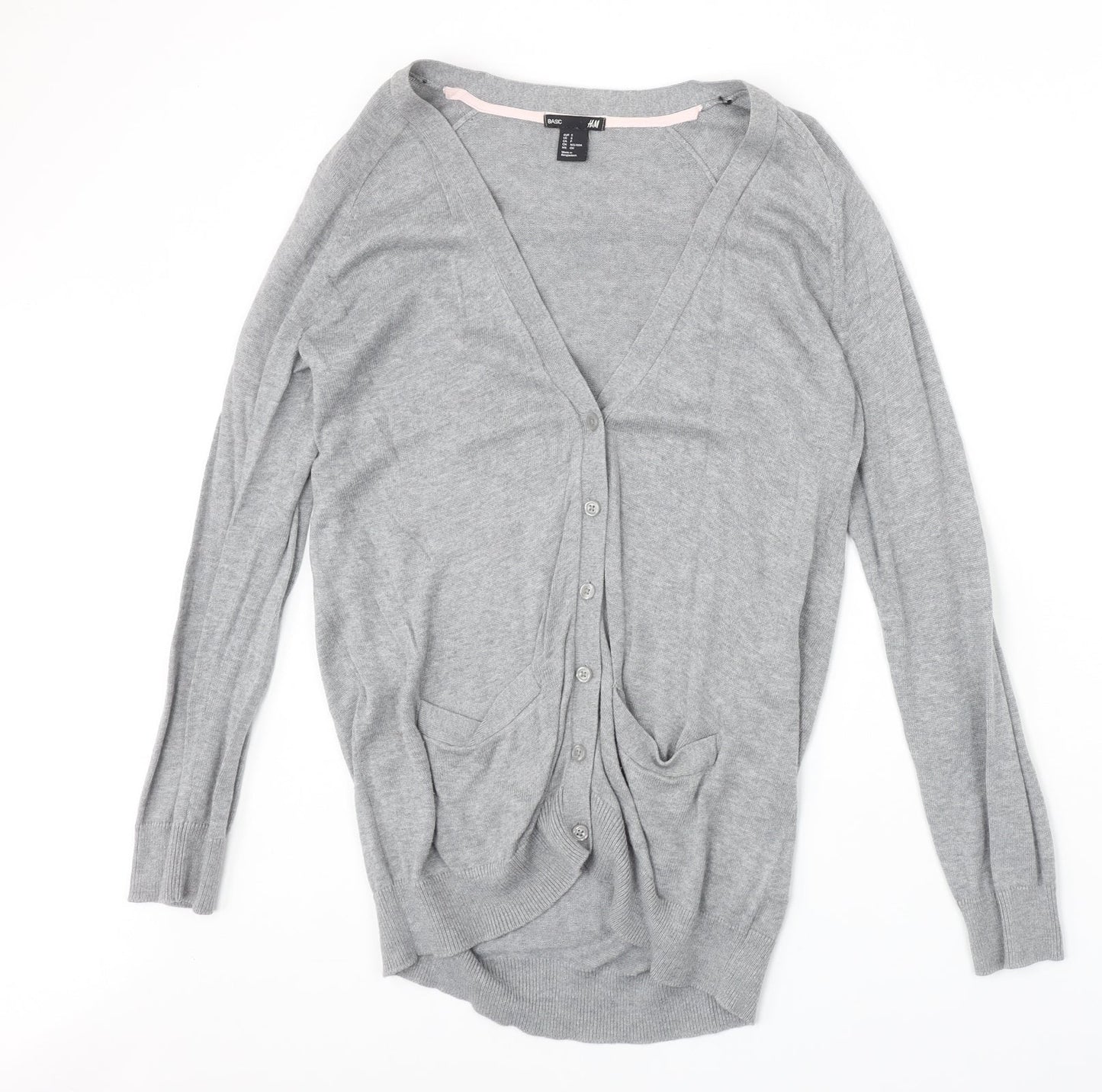 Womens UK Size S H&M Grey Cardigan Jumper