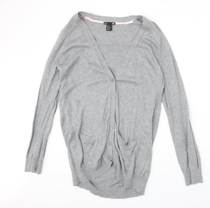 Womens UK Size S H&M Grey Cardigan Jumper