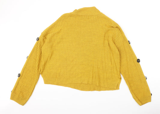 Primark Womens Yellow High Neck Acrylic Pullover Jumper Size S