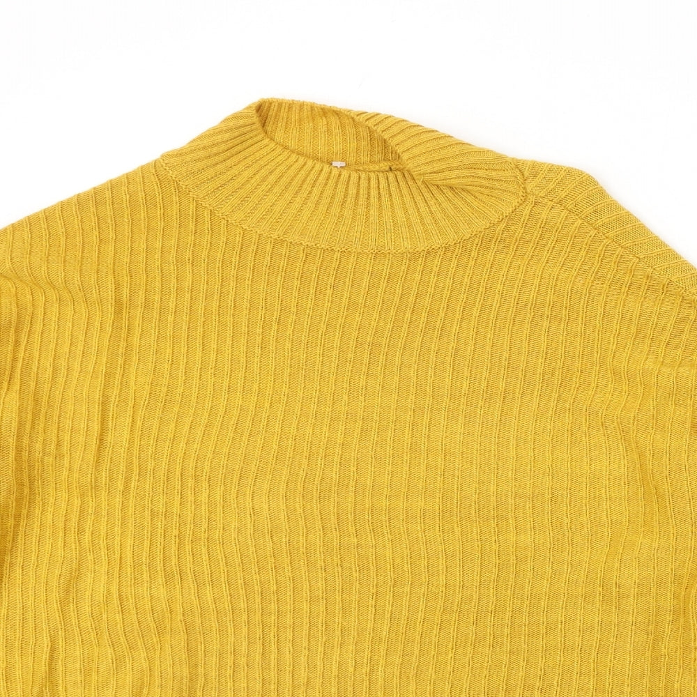 Primark Womens Yellow High Neck Acrylic Pullover Jumper Size S
