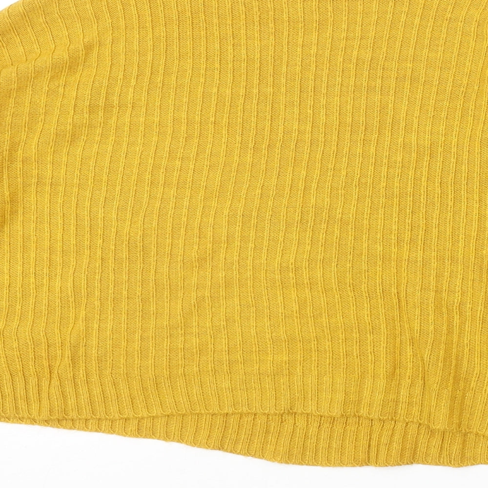 Primark Womens Yellow High Neck Acrylic Pullover Jumper Size S