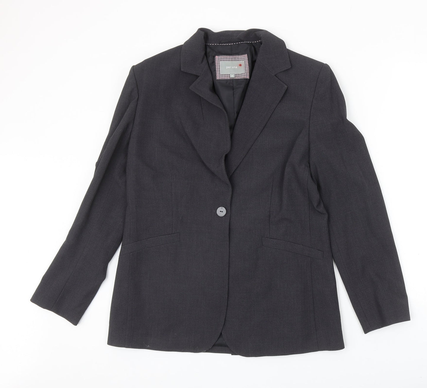 Marks and Spencer Womens Grey Polyester Jacket Blazer Size 14