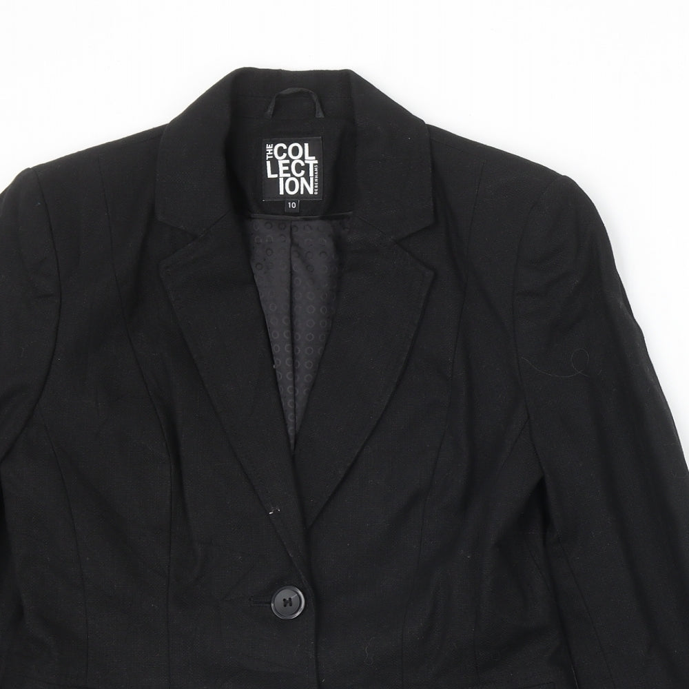 Debenhams Womens Black Linen Jacket Suit Jacket Size 10