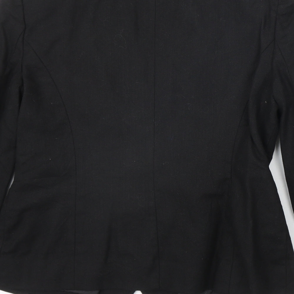 Debenhams Womens Black Linen Jacket Suit Jacket Size 10
