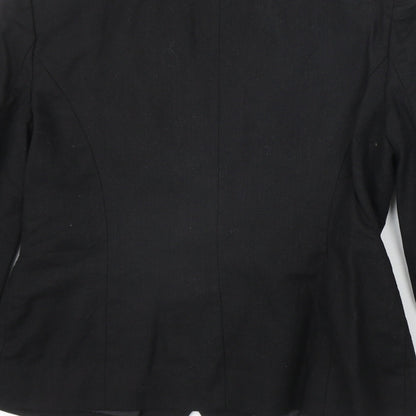 Debenhams Womens Black Linen Jacket Suit Jacket Size 10