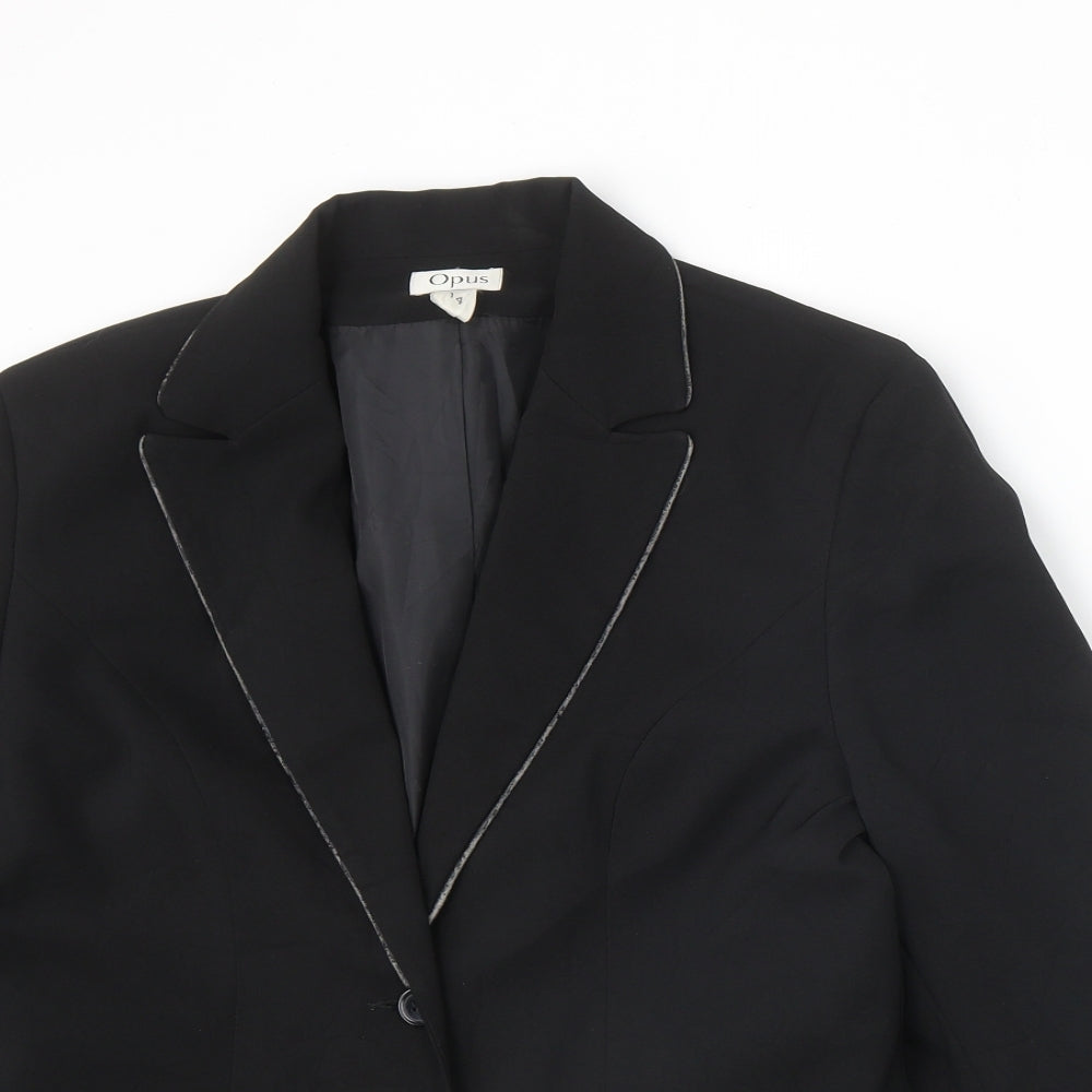 Womens UK Size 14 OPUS Regular Black Blazer