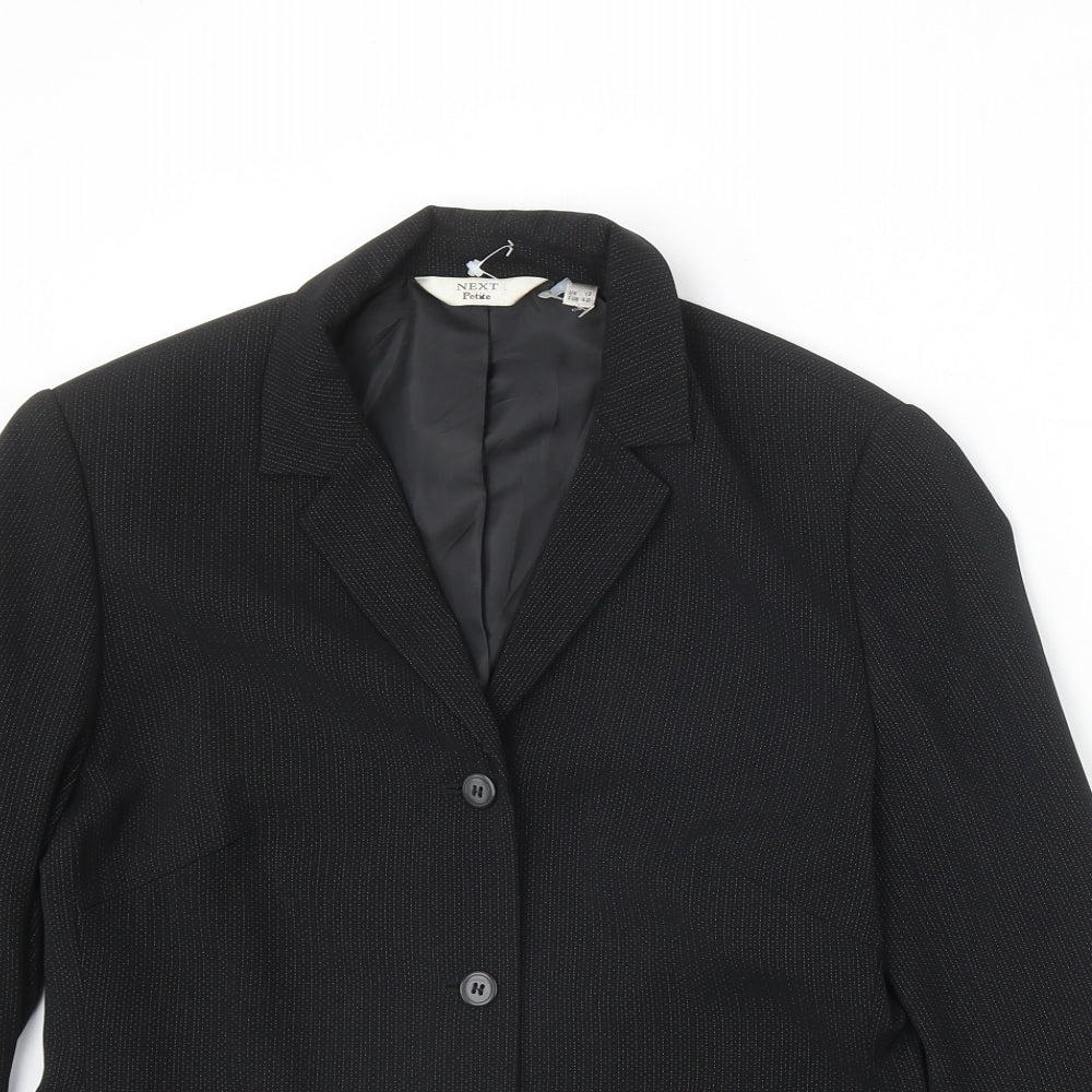 NEXT Womens Black Polyester Jacket Blazer Size 12