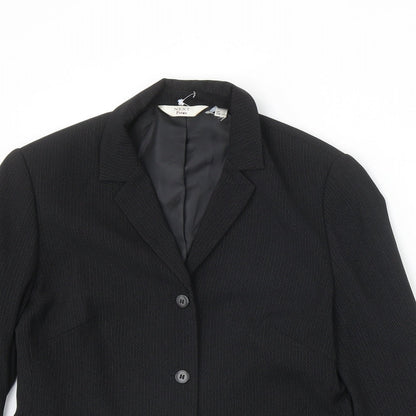 NEXT Womens Black Polyester Jacket Blazer Size 12