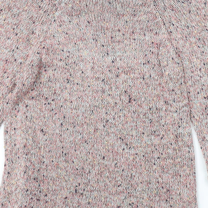 BHS Womens Multicoloured Boat Neck Cotton Pullover Jumper Size 10