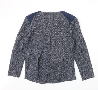 Klass Womens Blue Geometric Jacket Size 10 Zip