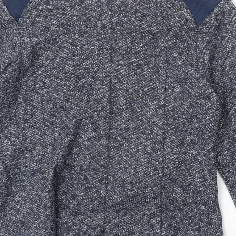 Klass Womens Blue Geometric Jacket Size 10 Zip