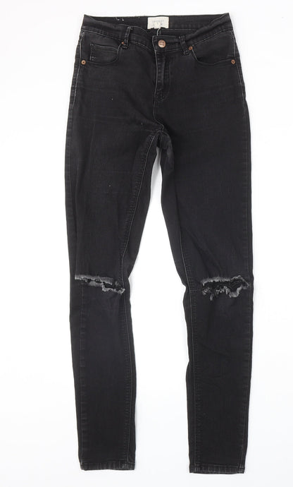 Insight Womens Black Cotton Skinny Jeans Size 8 Regular Zip