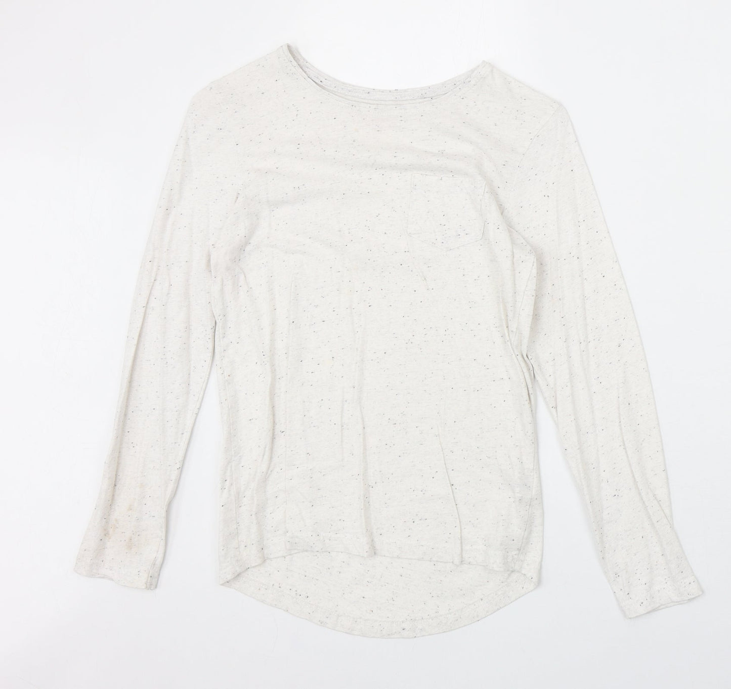 YD Girls Ivory Cotton Basic T-Shirt Size 11-12 Years Round Neck Pullover