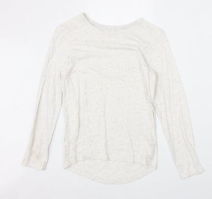 YD Girls Ivory Cotton Basic T-Shirt Size 11-12 Years Round Neck Pullover