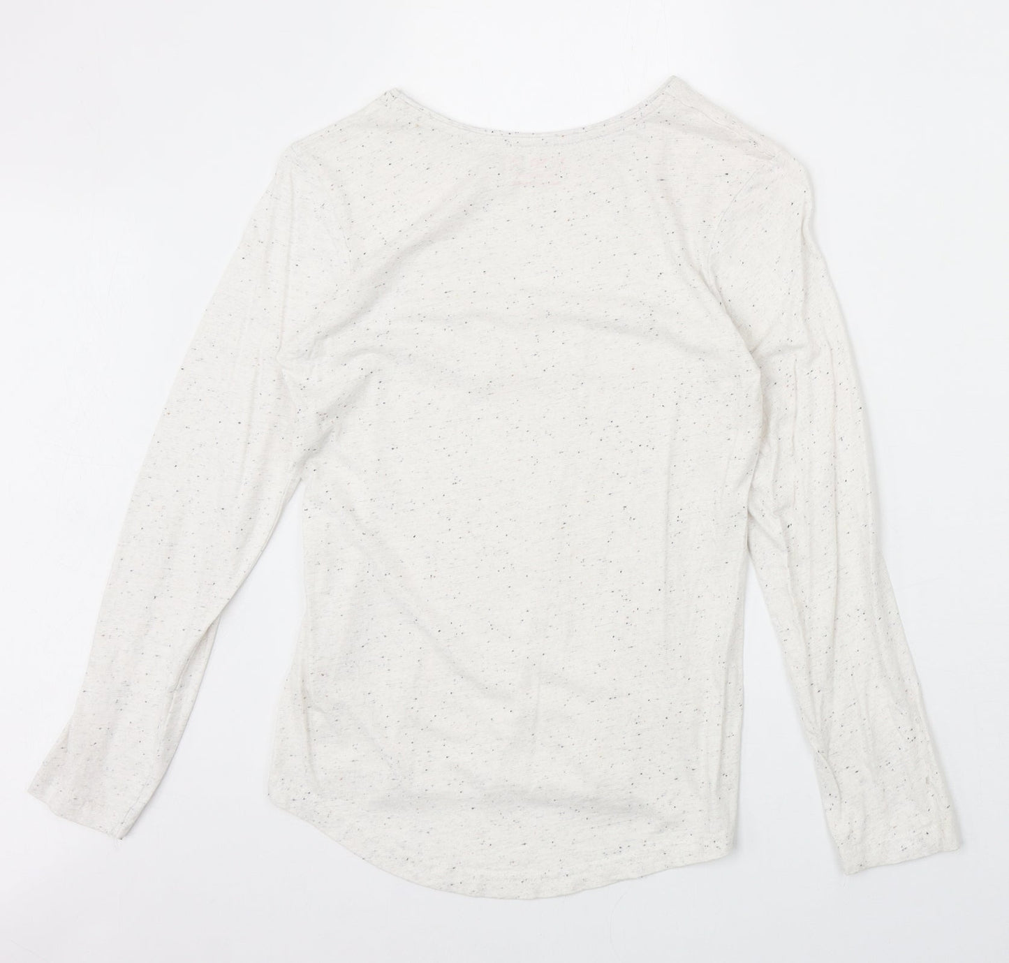 YD Girls Ivory Cotton Basic T-Shirt Size 11-12 Years Round Neck Pullover